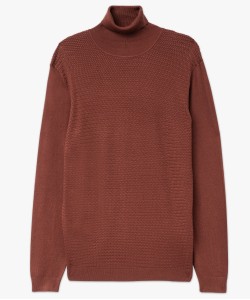 Pull à col roulé en maille fine homme